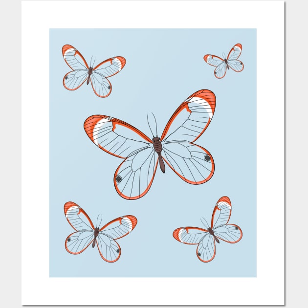 Glasswing butterfly cartoon illustration Wall Art by Cartoons of fun